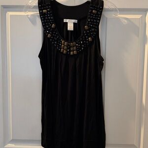 Design History Black Embellished Tank Top